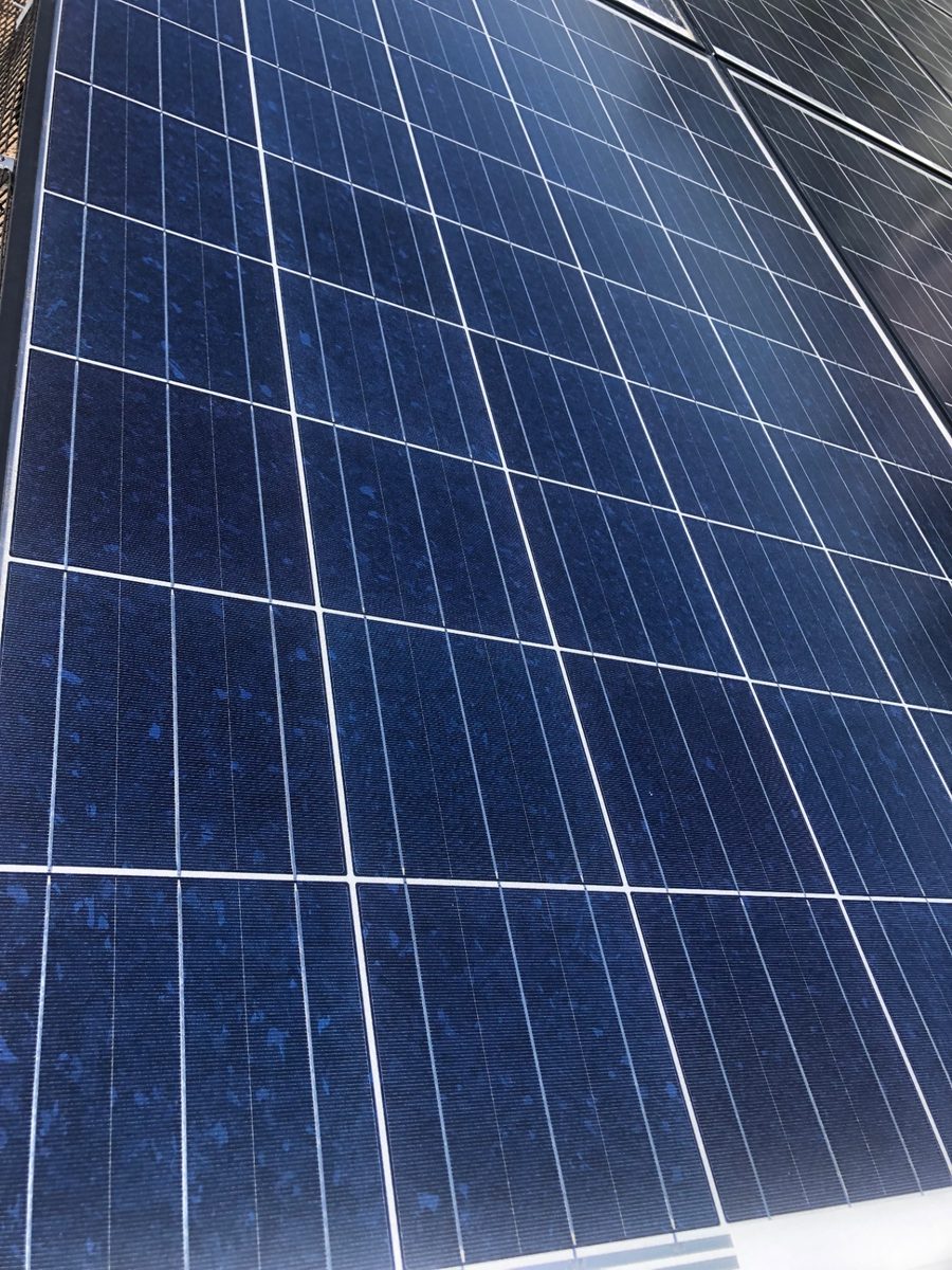 Close-up of clean solar panel