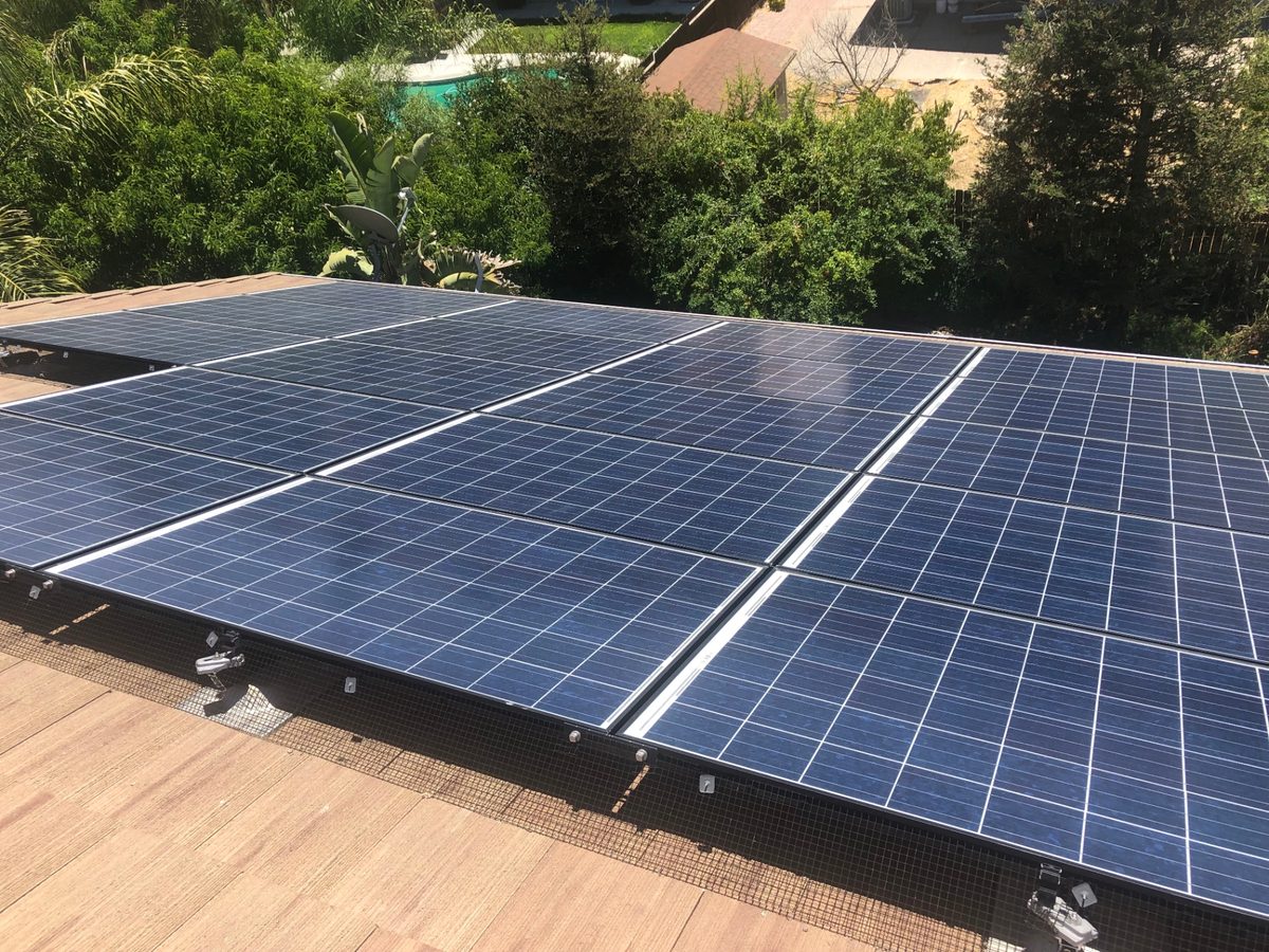 Solar array on a roof